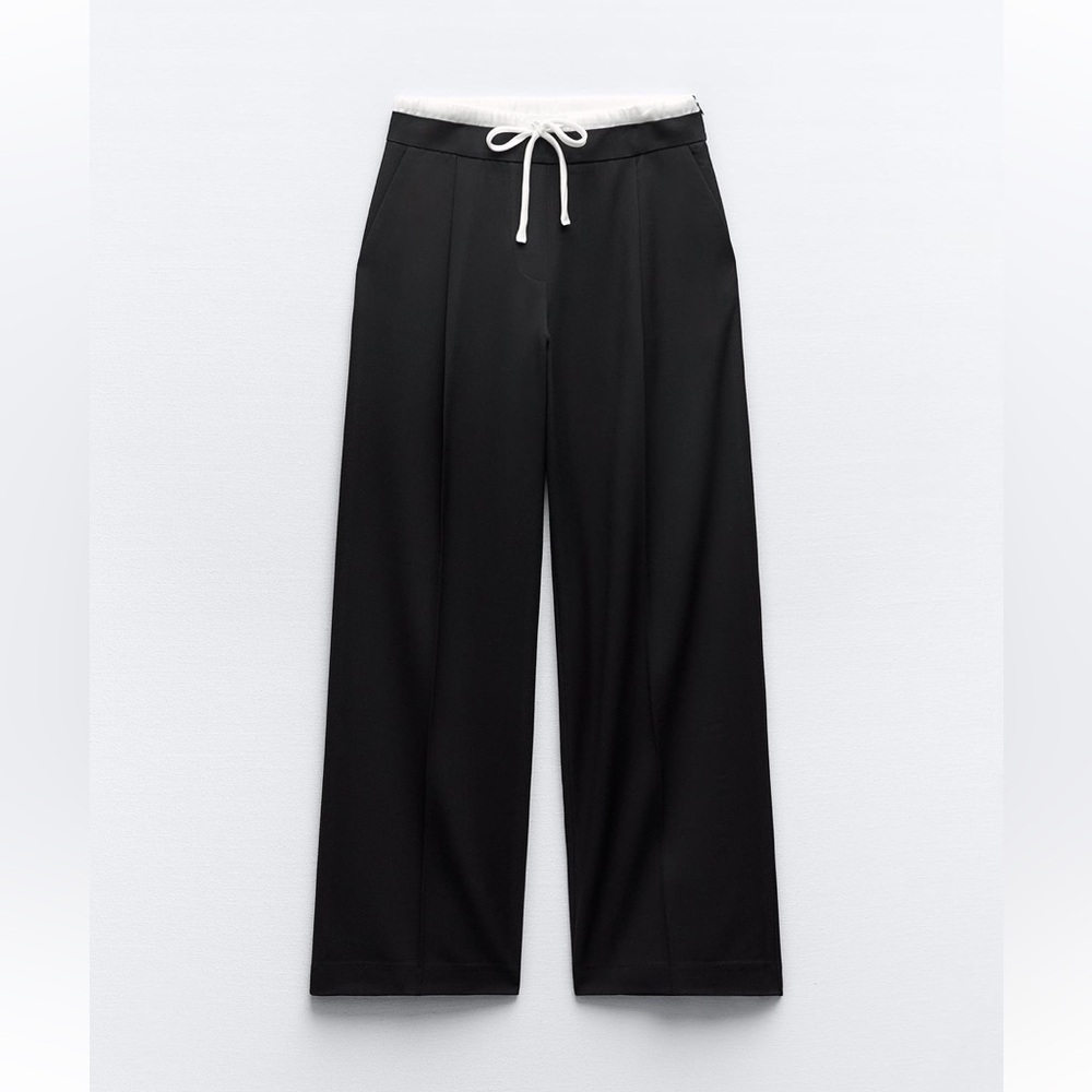 Zara Double Waist Wide Leg Pants